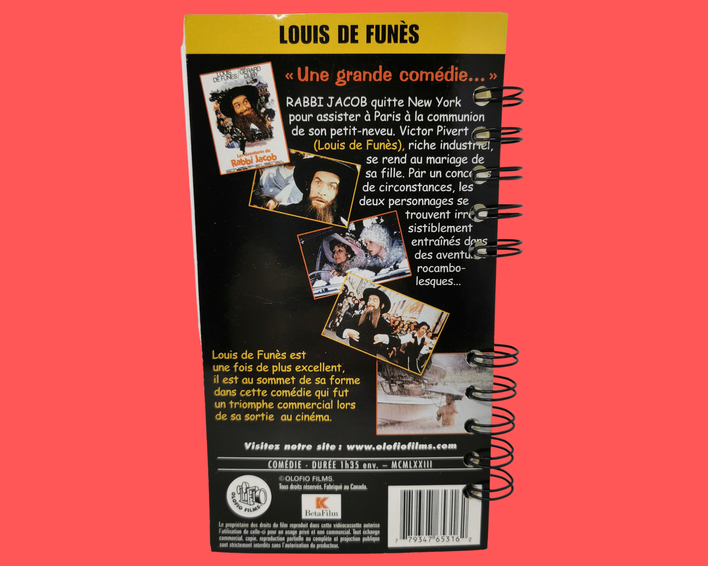 Les Aventures de Rabbi Jacob VHS Movie Notebook