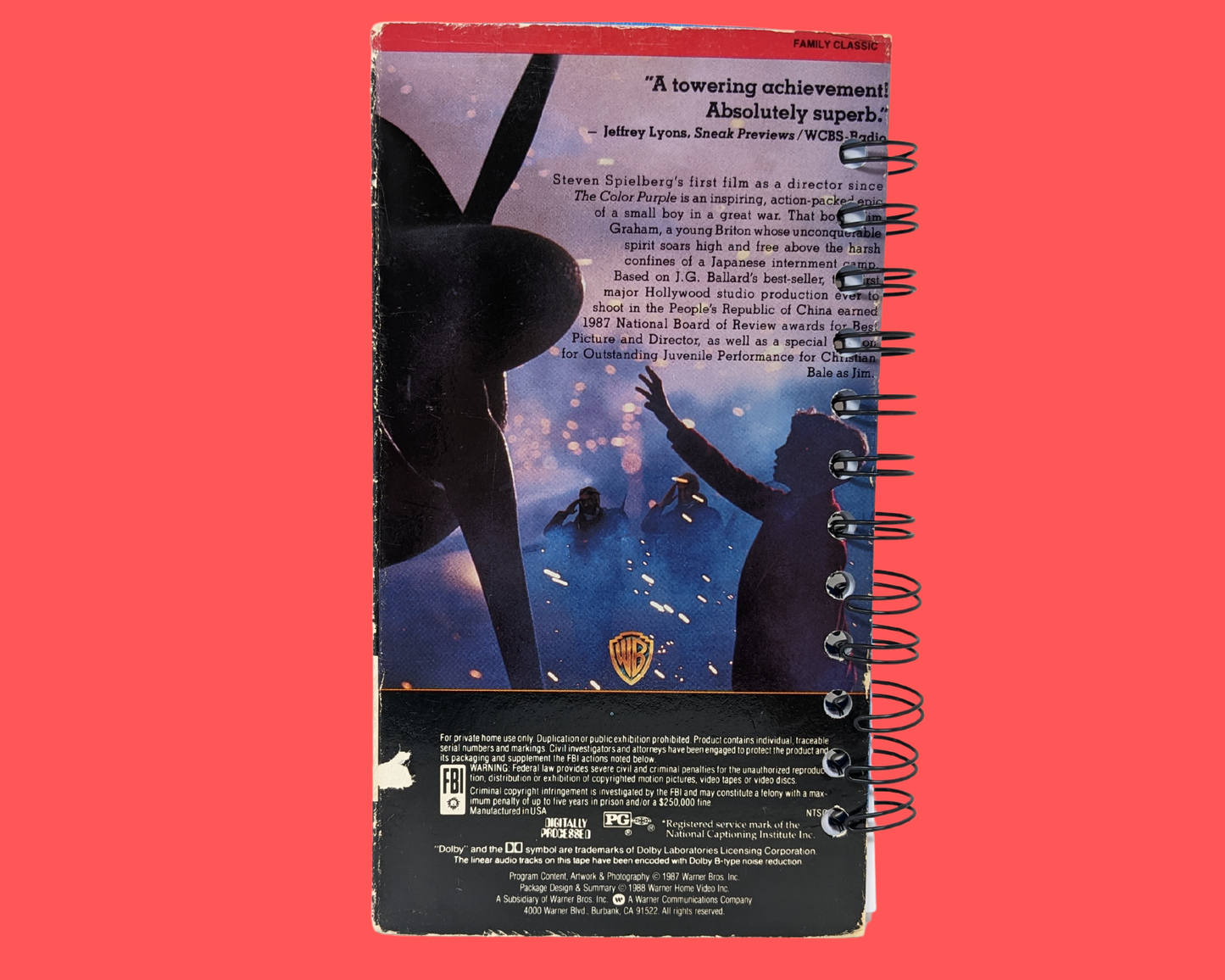 Empire of the Sun VHS Movie Notebook