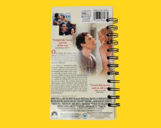 How to Lose A Guy in 10 Days Upcycled VHS Movie Notebook