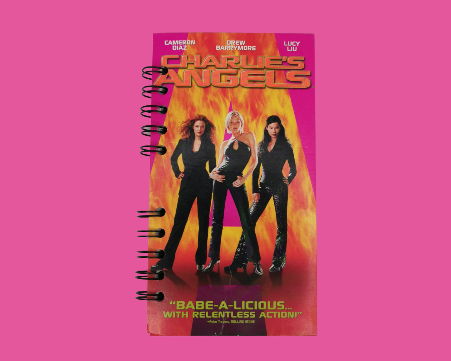 Cahier de film VHS recyclé Charlie's Angels