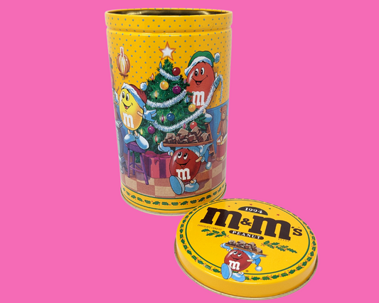 Vintage 1994 Peanut M&amp;M's Chocolate, Christmas, Tin Box