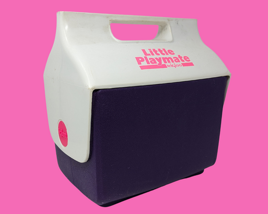 Petit compagnon de jeu blanc et violet vintage des années 1990 par Igloo Cooler