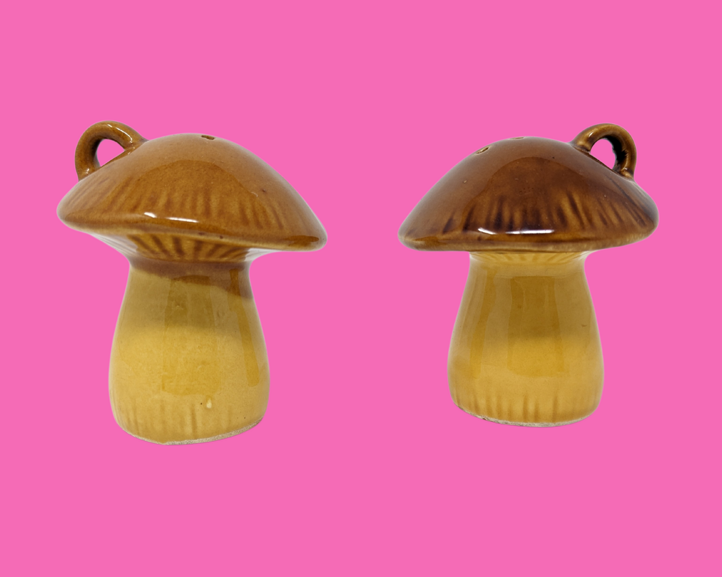 Salières et poivrières aux champignons vintage des années 1970 fabriquées au Japon