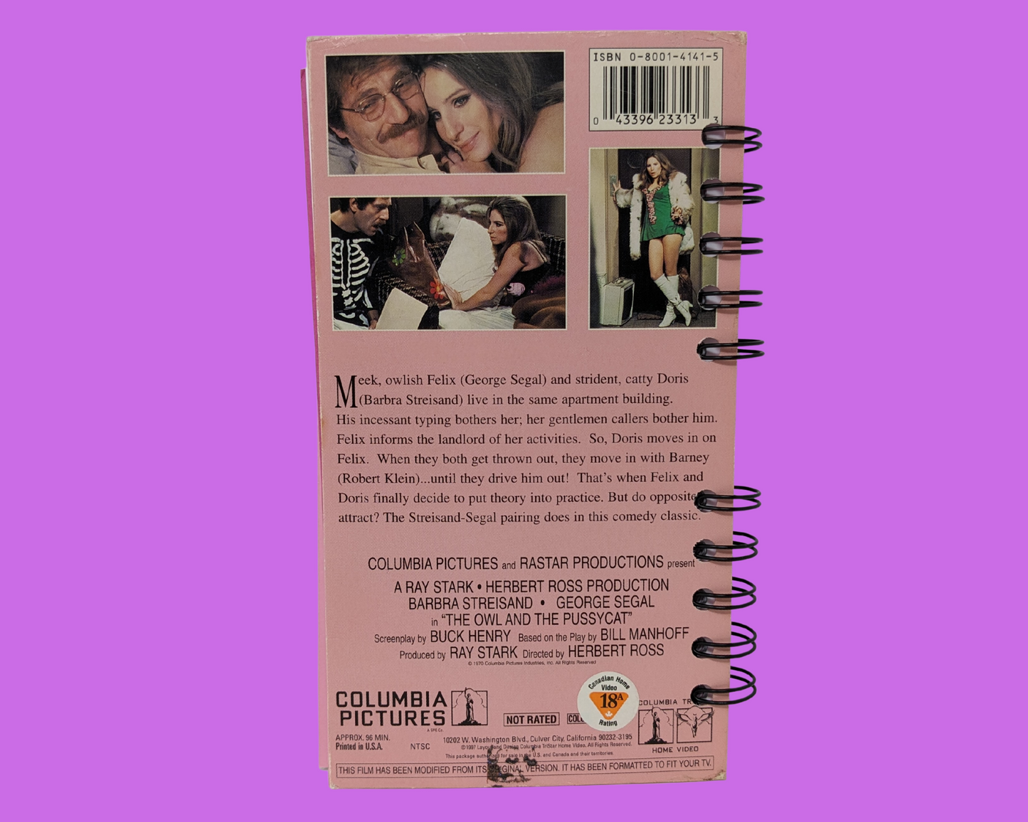 The Owl and the Pussycat VHS Movie Notebook