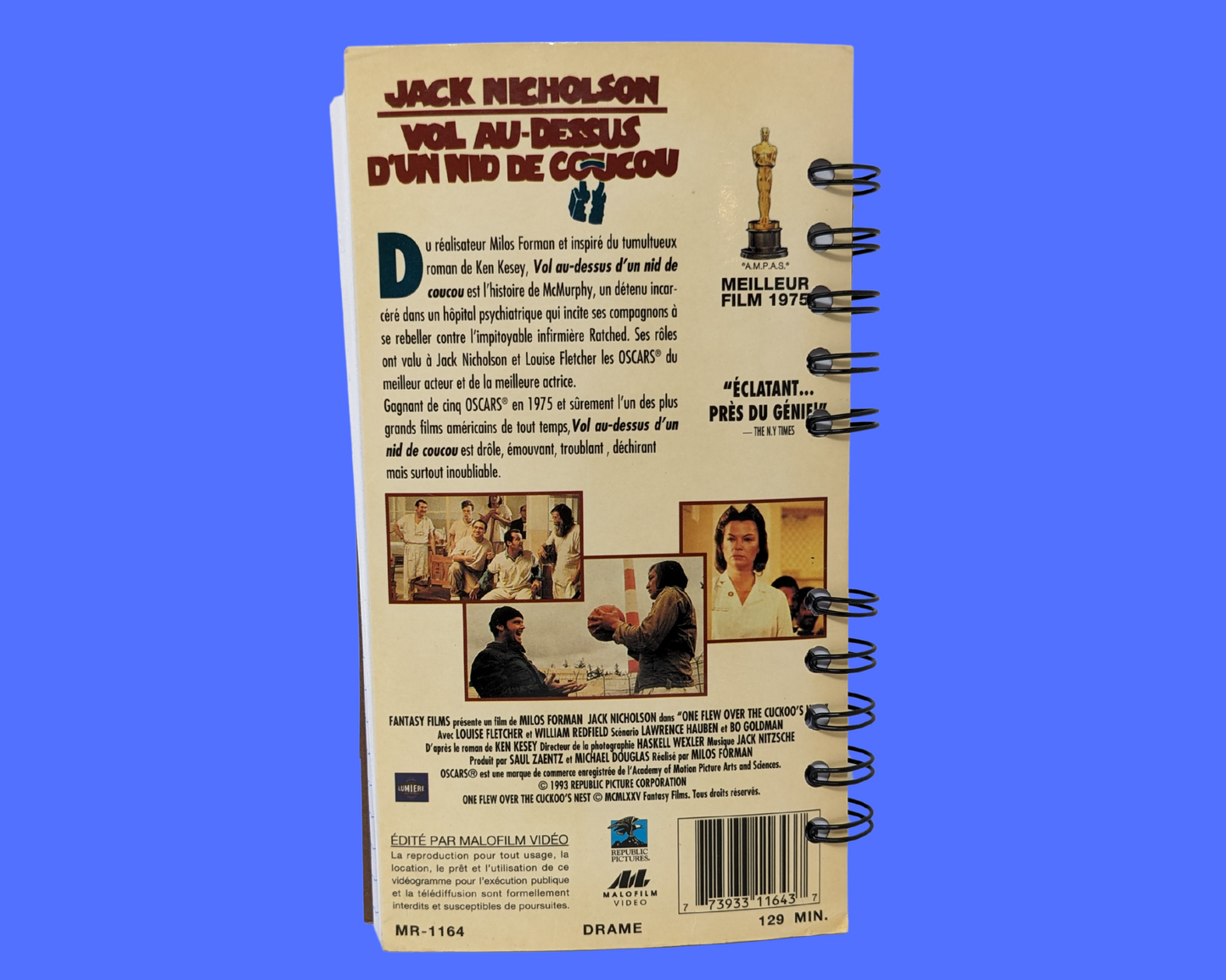 One Flew Over The Cuckoo's Nest VHS Movie Notebook