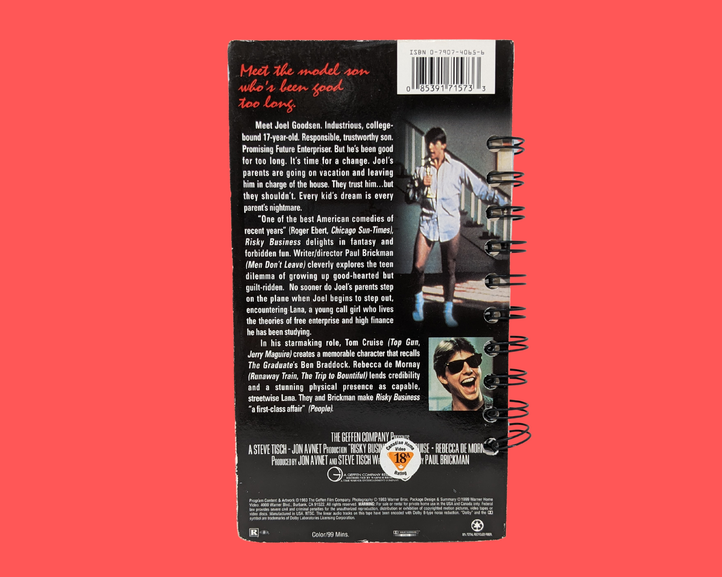 Risky Business VHS Movie Notebook